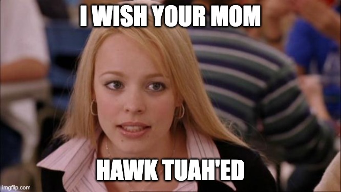 I WISH YOUR MOM HAWK TUAH'ED | image tagged in memes,its not going to happen | made w/ Imgflip meme maker