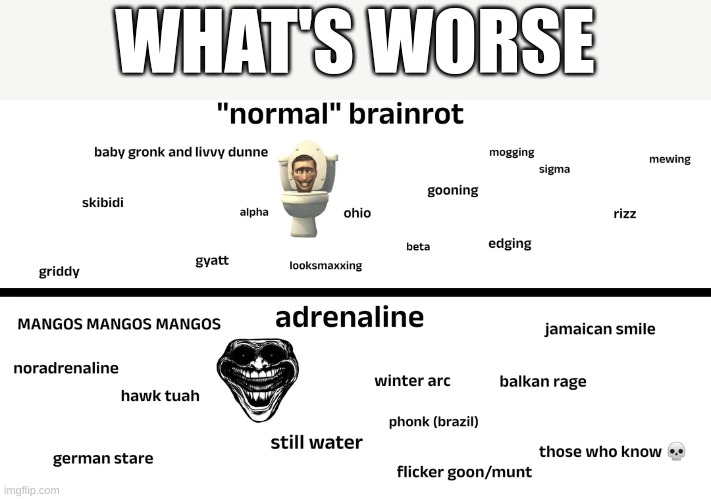 WHAT'S WORSE | made w/ Imgflip meme maker