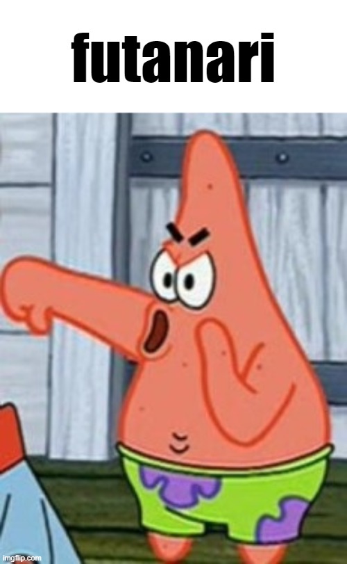 Boo | futanari | image tagged in patrick star thumbs down | made w/ Imgflip meme maker