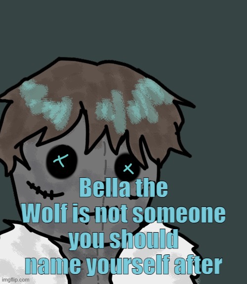 OsDe plush (thanks Disco) | Bella the Wolf is not someone you should name yourself after | image tagged in osde plush thanks disco | made w/ Imgflip meme maker