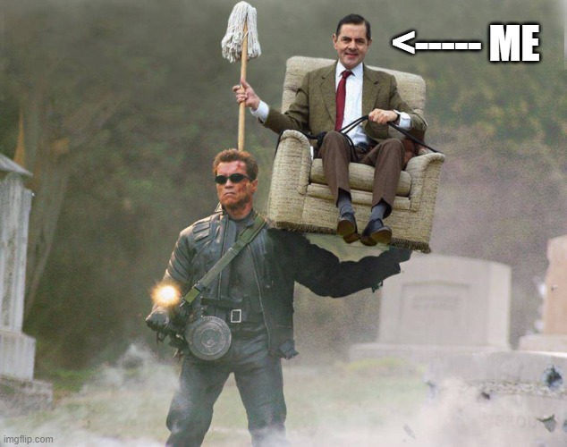 Terminator Mr Bean carry | <----- ME | image tagged in terminator mr bean carry | made w/ Imgflip meme maker