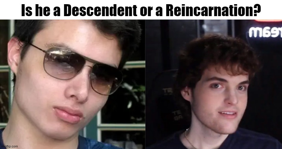 Reincarnation Incel or Descendent VIrgin Cringe? | Is he a Descendent or a Reincarnation? | image tagged in dream face reveal,offensive,cringe,virgin,memes,no bitches | made w/ Imgflip meme maker