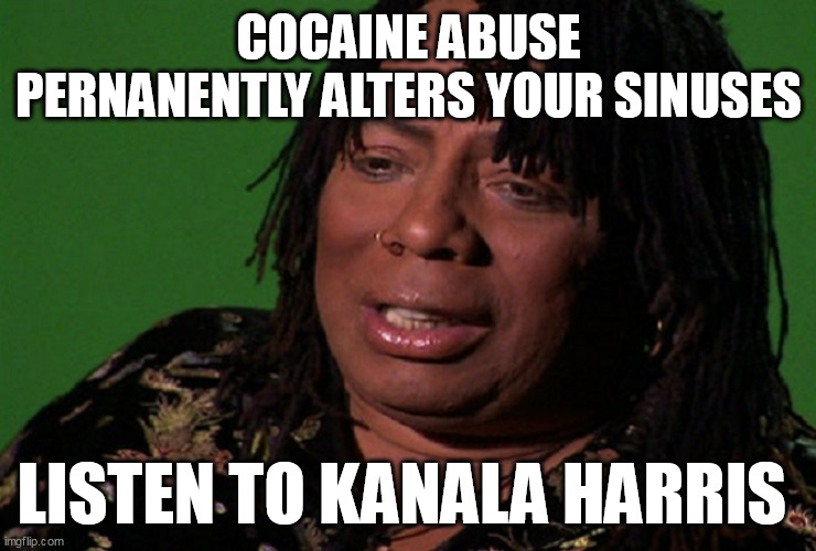 STRAW POLL I'm Kanala and I approved this nessage. | COCAINE ABUSE PERNANENTLY ALTERS YOUR SINUSES; LISTEN TO KANALA HARRIS | image tagged in cocaine hell of a drug,listen,kamala harris | made w/ Imgflip meme maker