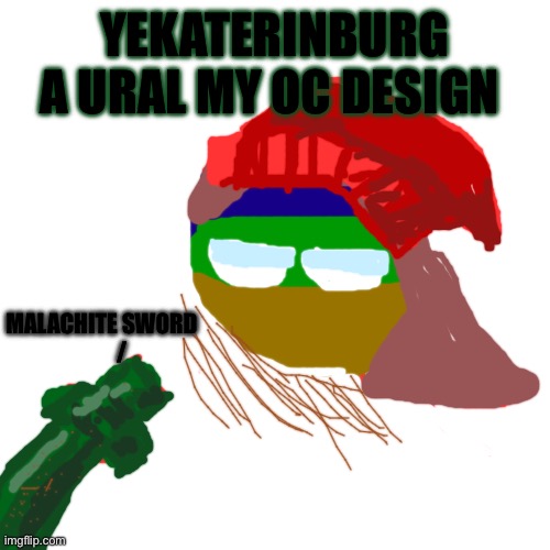 My oc city of Russia | YEKATERINBURG A URAL MY OC DESIGN; MALACHITE SWORD 
        / | image tagged in countryballs | made w/ Imgflip meme maker