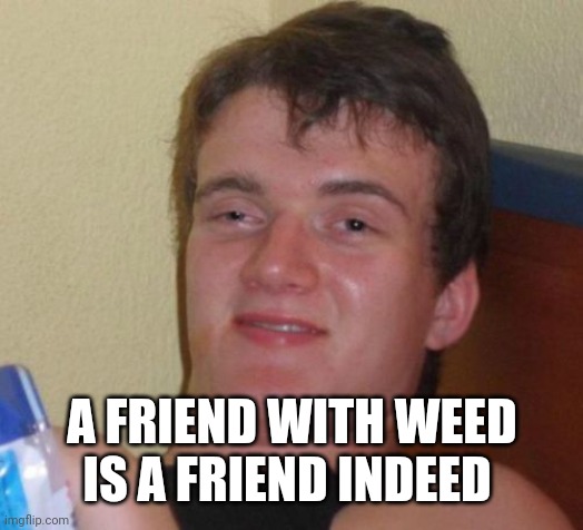 10 Guy Meme | A FRIEND WITH WEED IS A FRIEND INDEED | image tagged in memes,10 guy | made w/ Imgflip meme maker