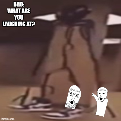 the driprooms | BRO: WHAT ARE YOU LAUGHING AT? | image tagged in the driprooms | made w/ Imgflip meme maker