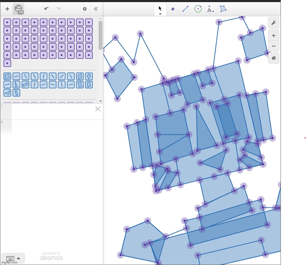 Zerobot on Desmos (Thats alot of points) | made w/ Imgflip meme maker