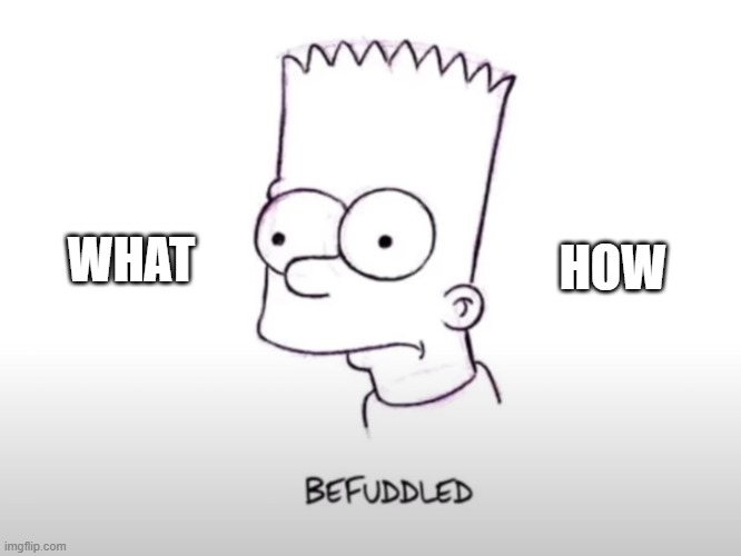 BEFUDDLED | WHAT HOW | image tagged in befuddled | made w/ Imgflip meme maker