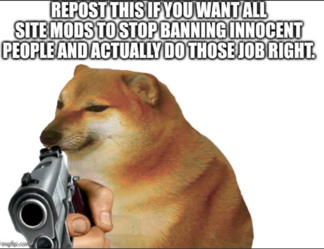 STOP BAD SITE MODS | image tagged in stop bad site mods | made w/ Imgflip meme maker