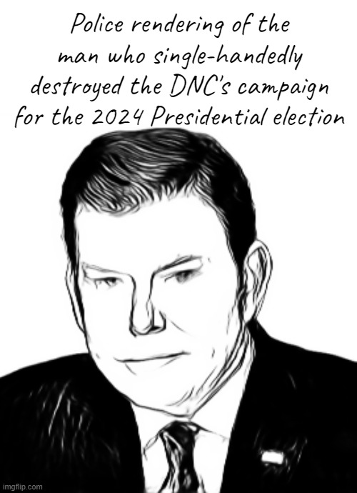 All Point Bulletin | Police rendering of the man who single-handedly destroyed the DNC's campaign for the 2024 Presidential election | image tagged in bret baier,kamala harris,2024 election | made w/ Imgflip meme maker