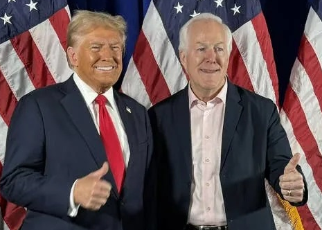 Donald Trump goofy makeup John Cornyn Nevada 2024 Blank Meme Template