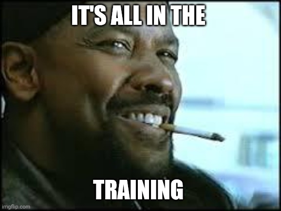 Training | IT'S ALL IN THE; TRAINING | image tagged in training day,funny memes | made w/ Imgflip meme maker