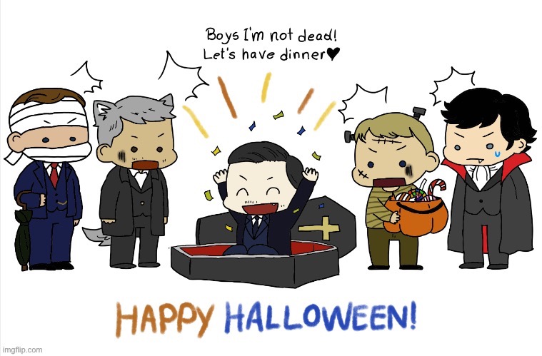 So silly | image tagged in bbc sherlock,drawing,halloween | made w/ Imgflip meme maker