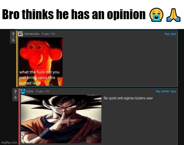 Bruh can't say nothing | Bro thinks he has an opinion 😭🙏 | made w/ Imgflip meme maker