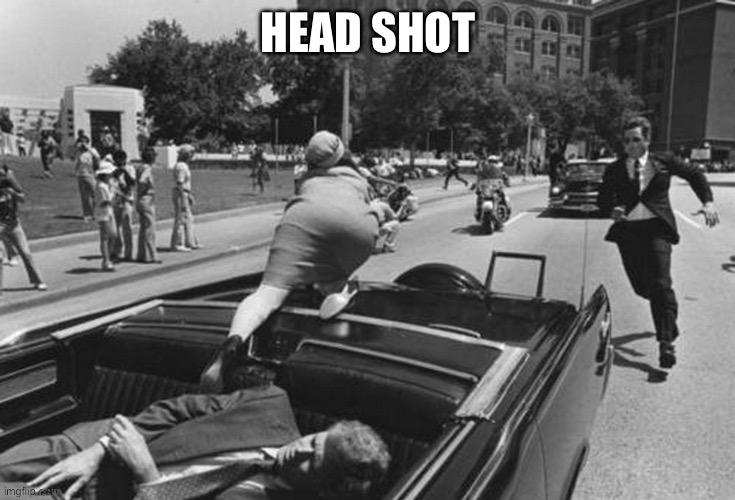 image tagged in head shot,head,shot,john f kennedy | made w/ Imgflip meme maker