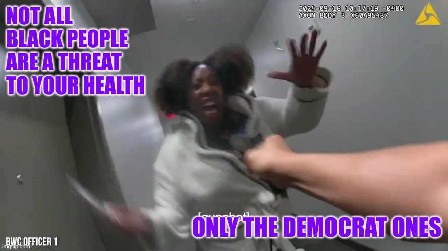 NOT ALL BLACK PEOPLE ARE A THREAT TO YOUR HEALTH ONLY THE DEMOCRAT ONES | made w/ Imgflip meme maker