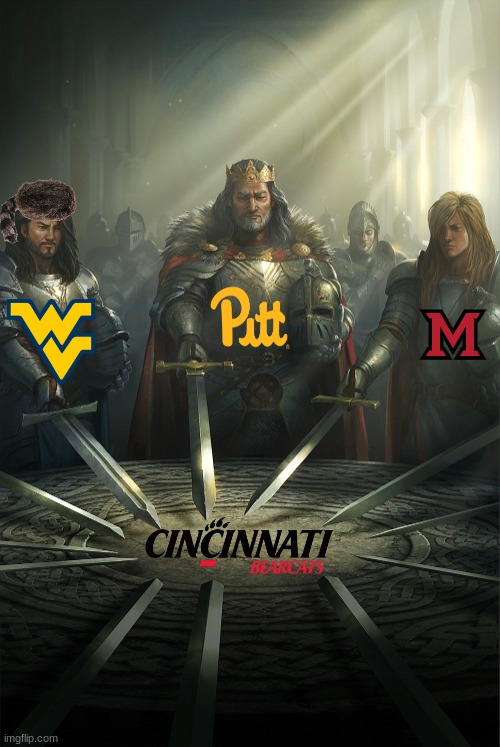 Swords united | image tagged in swords united,memes,cincinnati,gifs,it's funny how dumb you are bill cipher,college football | made w/ Imgflip meme maker