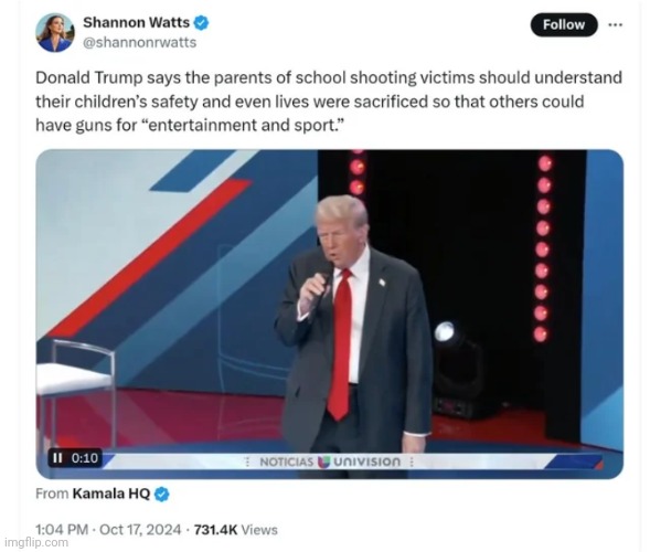 Uh.. this tells you a lot | image tagged in donald trump the clown,clown car republicans,2024,school shooting | made w/ Imgflip meme maker