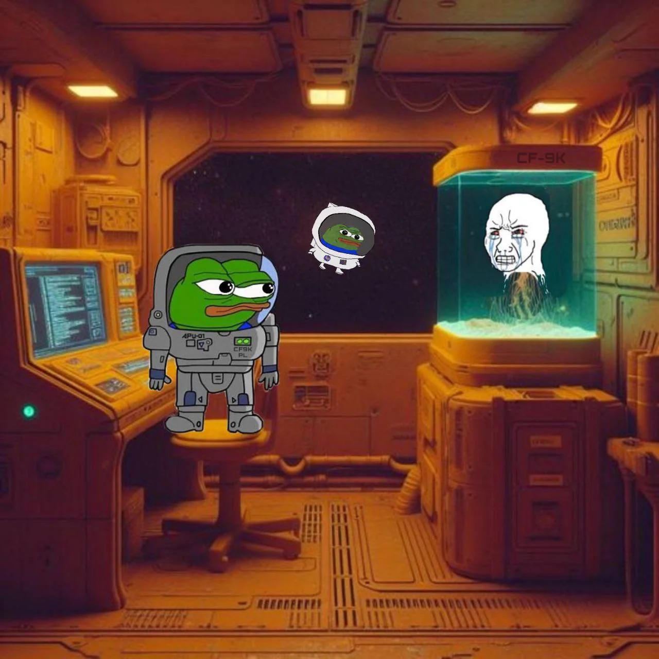 pepe in space Blank Meme Template