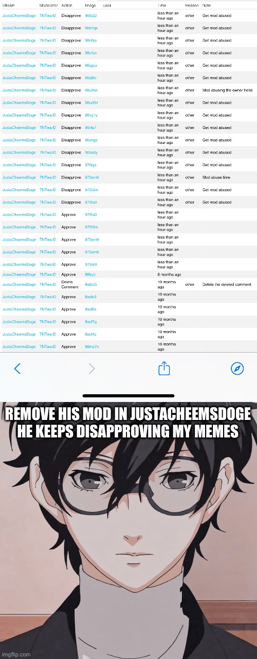 REMOVE HIS MOD IN JUSTACHEEMSDOGE HE KEEPS DISAPPROVING MY MEMES | image tagged in joker simp | made w/ Imgflip meme maker