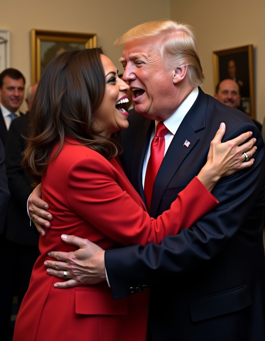 High Quality KAMALA AND TRUMP Blank Meme Template