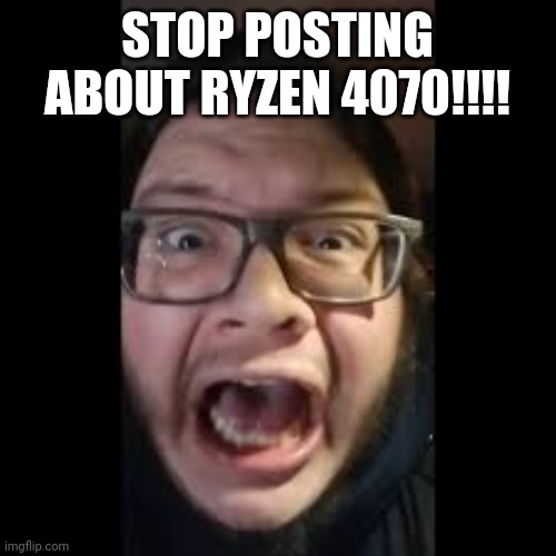 STOP POSTING ABOUT RYZEN 4070!!!! | STOP POSTING ABOUT RYZEN 4070!!!! | image tagged in stop posting about among us | made w/ Imgflip meme maker