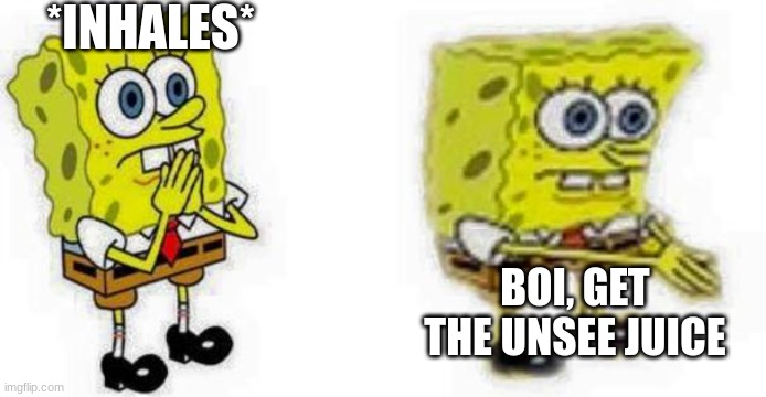 Spongebob *Inhale* Boi | *INHALES* BOI, GET THE UNSEE JUICE | image tagged in spongebob inhale boi | made w/ Imgflip meme maker