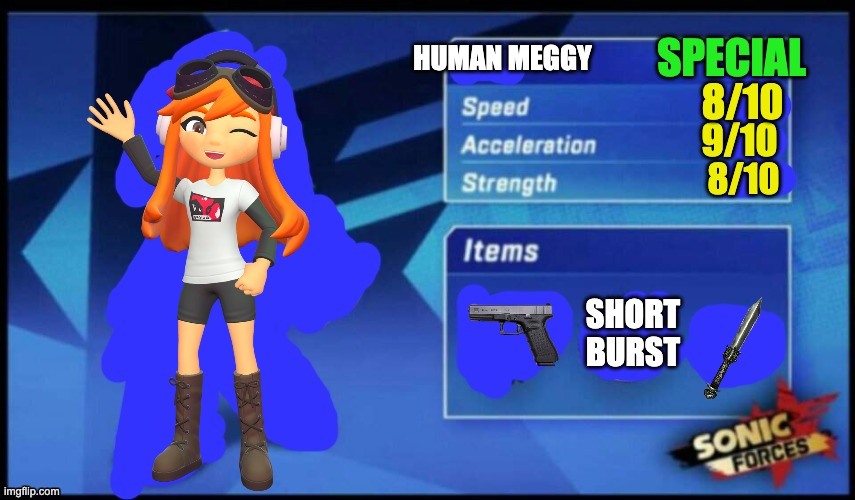 [UPDATED] Sonic Forces Meme Battle | SPECIAL; HUMAN MEGGY; 8/10; 9/10; 8/10; SHORT BURST | image tagged in updated sonic forces meme battle | made w/ Imgflip meme maker