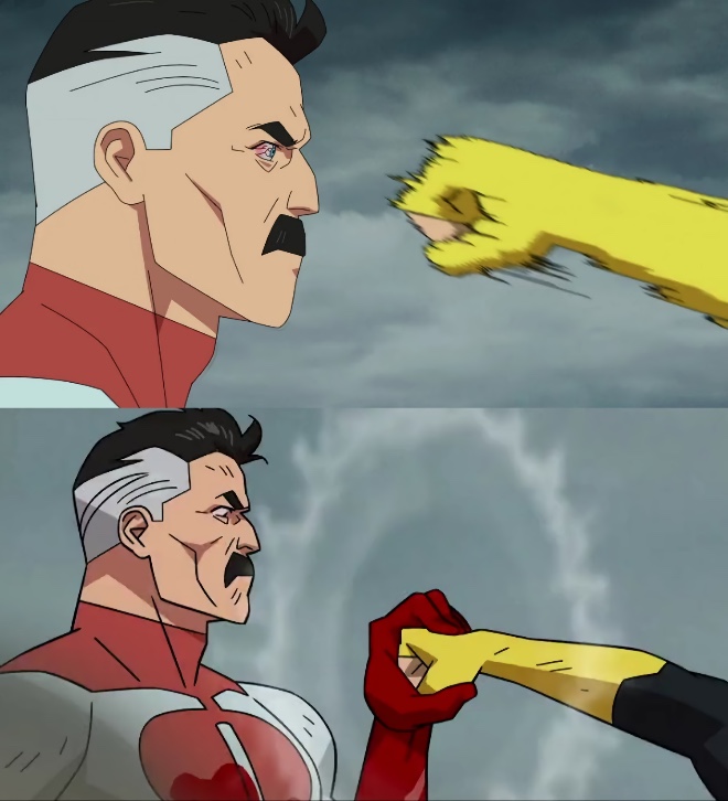 Invincible Omniman block punch Blank Meme Template