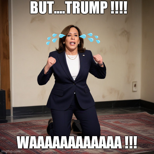 Kamala Waaaaaaaaaarris!! | BUT....TRUMP !!!! WAAAAAAAAAAAA !!! | image tagged in memes,kamala harris,donald trump,government,ai generated,politics | made w/ Imgflip meme maker