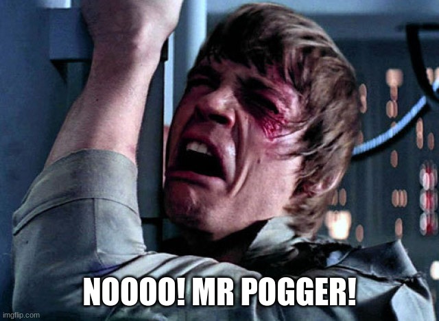 Nooo | NOOOO! MR POGGER! | image tagged in nooo | made w/ Imgflip meme maker