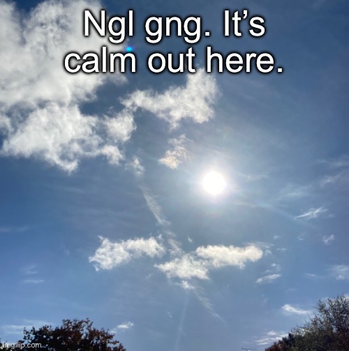 Ngl gng. It’s calm out here. | made w/ Imgflip meme maker