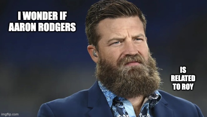 i wonder | I WONDER IF AARON RODGERS; IS RELATED TO ROY | image tagged in sometimes i wonder | made w/ Imgflip meme maker