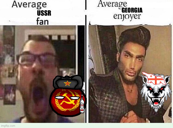 Georgia is the chaddest country | GEORGIA; USSR | image tagged in average blank fan vs average blank enjoyer | made w/ Imgflip meme maker