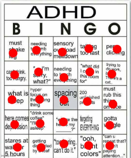 I never forger | image tagged in adhd bingo | made w/ Imgflip meme maker