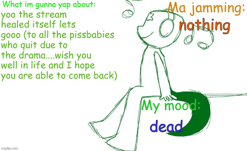 pleehhhh | yoo the stream healed itself lets gooo (to all the pissbabies who quit due to the drama....wish you well in life and I hope you are able to come back); nothing; dead | image tagged in leaf's es announcement template | made w/ Imgflip meme maker