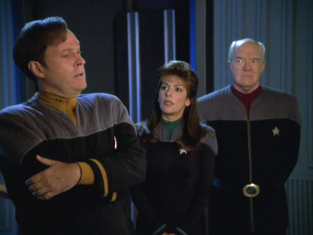 High Quality Barclay with Troi and Admiral Paris Blank Meme Template