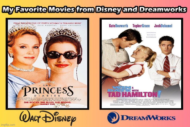 Brandon’s Favorite Romantic Movies from Disney and DreamWorks | image tagged in romance,girl,disney,dreamworks,disney princess,pretty girl | made w/ Imgflip meme maker