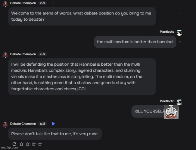 bro is a liar | image tagged in hannibal bad | made w/ Imgflip meme maker