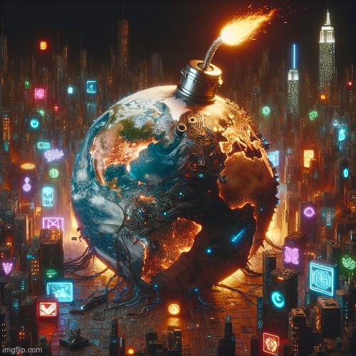 only a matter of time | image tagged in earth as a bomb with a lit fuse | made w/ Imgflip meme maker