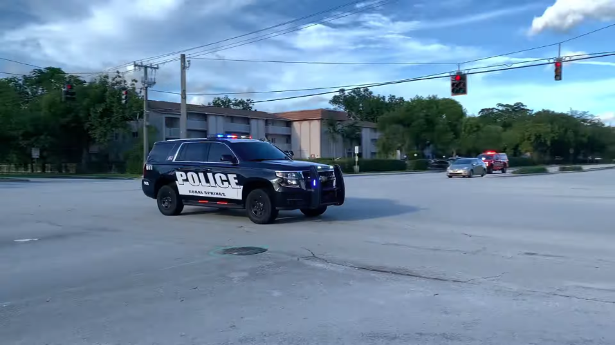 police car responding Blank Meme Template