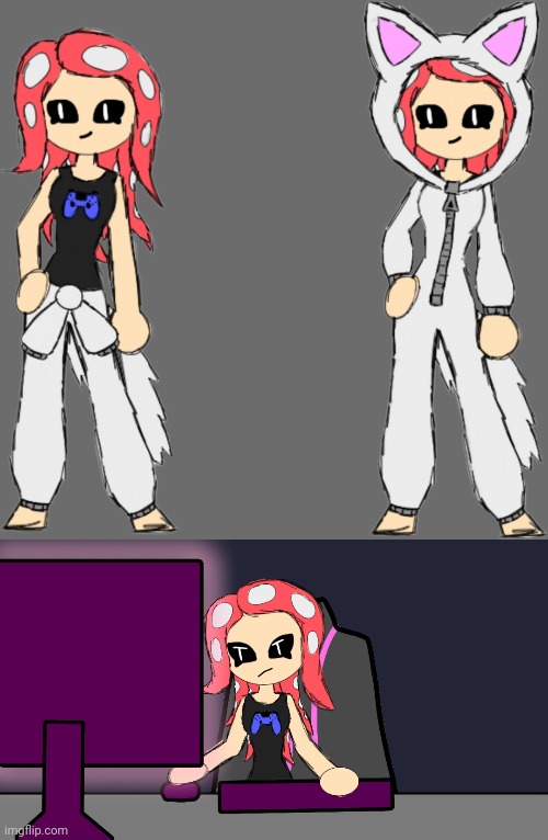 Say hello to Data's gaming rival, Poki! Rp if you want | image tagged in poki,gamer poki | made w/ Imgflip meme maker