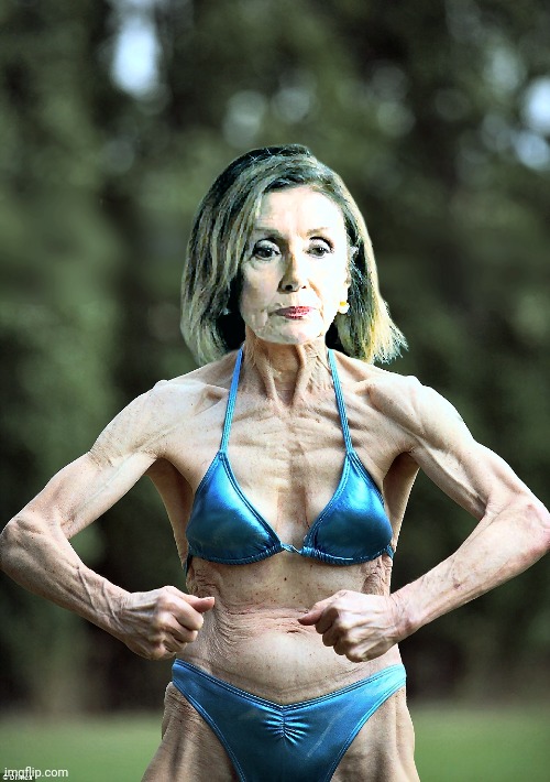 Nancy Pelosi in a Bikini | image tagged in nancy pelosi in a bikini | made w/ Imgflip meme maker