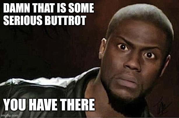 Serious Buttrot | DAMN THAT IS SOME 
SERIOUS BUTTROT; YOU HAVE THERE | image tagged in memes,kevin hart,funny memes | made w/ Imgflip meme maker