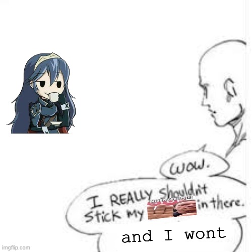 Wow, i really shouldn't stick my- | and I wont | image tagged in wow i really shouldn't stick my- | made w/ Imgflip meme maker