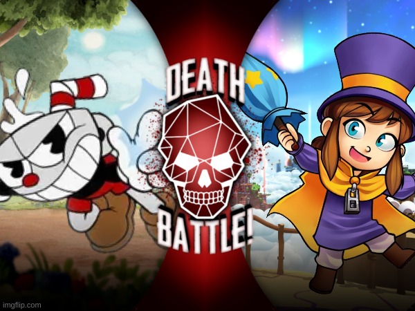 Cuphead VS Hat Kid (Cuphead VS A Hat In Time) | image tagged in death battle,cuphead,a hat in time | made w/ Imgflip meme maker