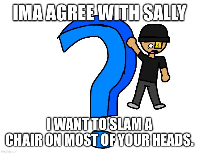 Only 4 I truly like | IMA AGREE WITH SALLY; I WANT TO SLAM A CHAIR ON MOST OF YOUR HEADS. | image tagged in a myery | made w/ Imgflip meme maker