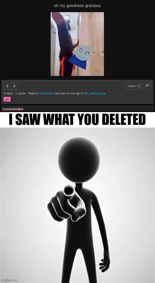 I SAW WHAT YOU DELETED | image tagged in stickman point | made w/ Imgflip meme maker