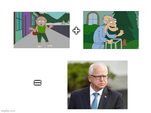 Simple Math | +; = | image tagged in tim walz | made w/ Imgflip meme maker