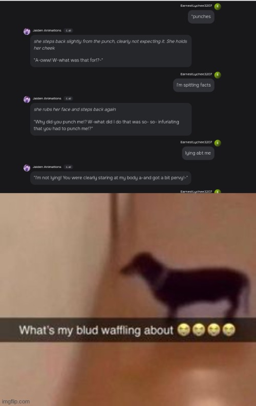 image tagged in what's my blud waffling about | made w/ Imgflip meme maker